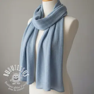 Tissu double gaze/mousseline blue ORGANIC