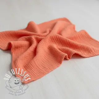 Tissu double gaze/mousseline salmon ORGANIC