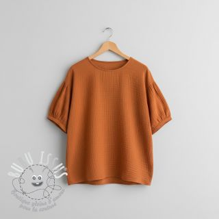 Tissu double gaze/mousseline brique ORGANIC