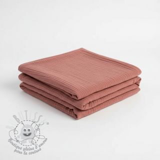 Tissu double gaze/mousseline mauve ORGANIC