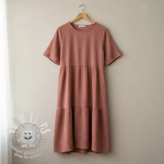 Tissu double gaze/mousseline mauve ORGANIC