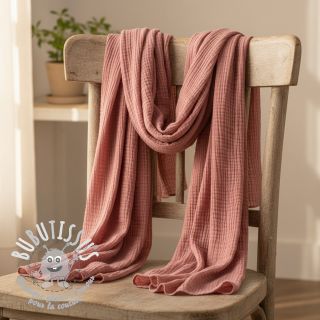 Tissu double gaze/mousseline mauve ORGANIC