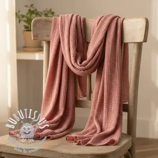 Tissu double gaze/mousseline mauve ORGANIC
