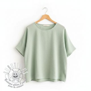 Tissu double gaze/mousseline mint ORGANIC