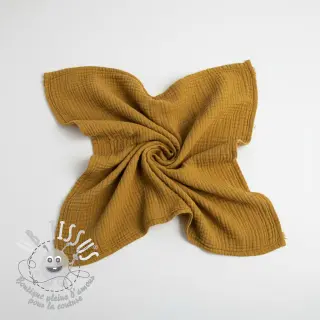 Tissu double gaze/mousseline ochre ORGANIC