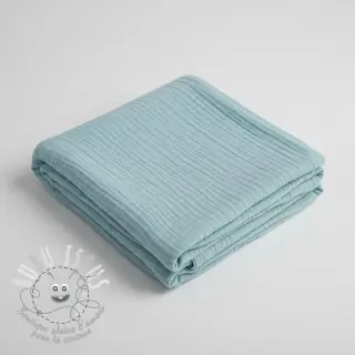 Tissu double gaze/mousseline teal ORGANIC