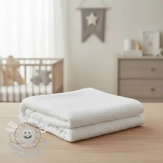 Tissu double gaze/mousseline white