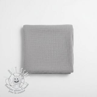 Tissu double gaze/mousseline grey