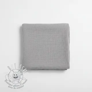 Tissu double gaze/mousseline grey