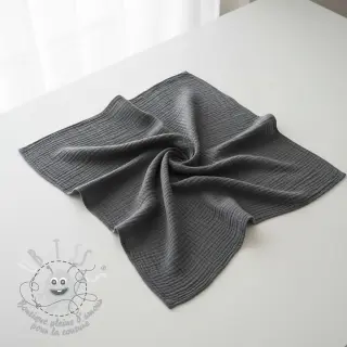 Tissu double gaze/mousseline dark grey