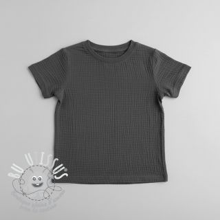 Tissu double gaze/mousseline dark grey