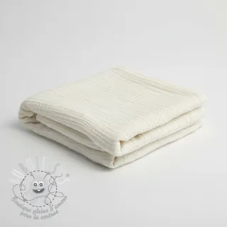 Tissu double gaze/mousseline ecru