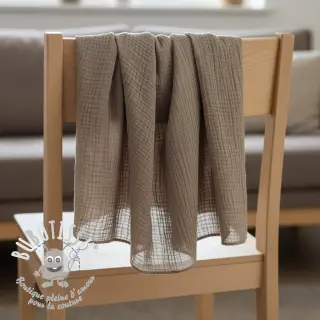 Tissu double gaze/mousseline sand
