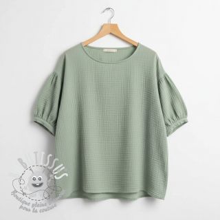 Tissu double gaze/mousseline dark mint