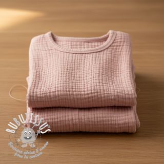 Tissu double gaze/mousseline soft rose