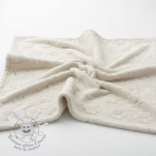 Fleece Paw prints ecru