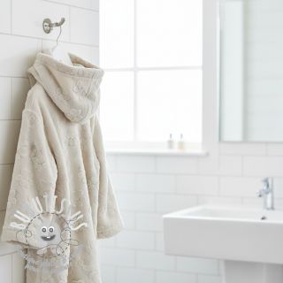 Fleece Paw prints ecru