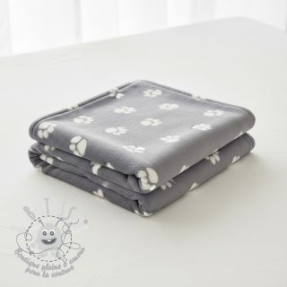 Polaire bien-etre Dog paw light grey