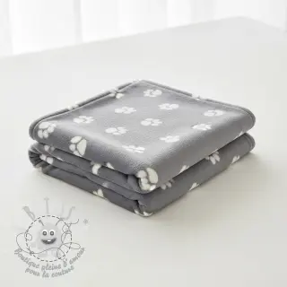Polaire bien-etre Dog paw light grey