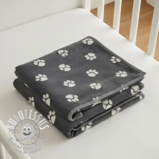 Polaire bien-etre Dog paw dark grey