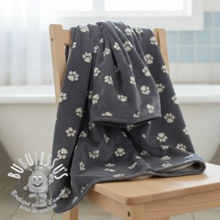 Polaire bien-etre Dog paw dark grey