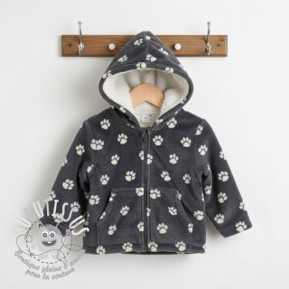 Polaire bien-etre Dog paw dark grey