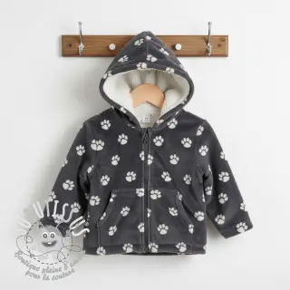 Polaire bien-etre Dog paw dark grey