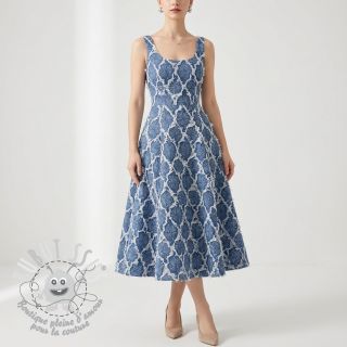 JEANS DENIM Ruffia Flowers design A