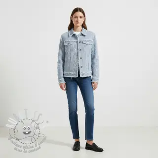 JEANS DENIM Ruffle stripes design A