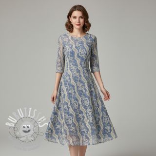 Tissu coton JEANS EMBROIDERY Flora design B