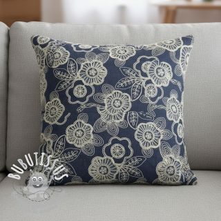 Tissu coton JEANS EMBROIDERY Niva design A