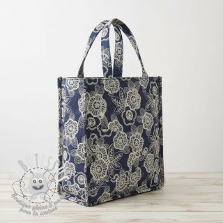 Tissu coton JEANS EMBROIDERY Niva design A