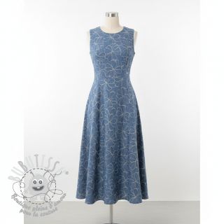 JEANS DENIM JACQUARD Flowers indigo