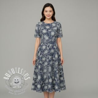 Tissu coton JEANS EMBROIDERY Lisa design A