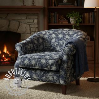 Tissu coton JEANS EMBROIDERY Lisa design A