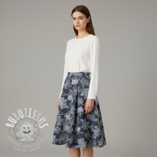 Tissu coton JEANS EMBROIDERY Lisa design B