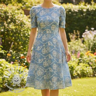 Tissu coton JEANS Embroidery Buttercup