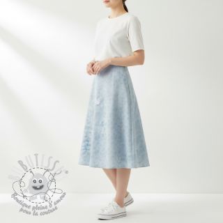 JEANS 9,5 OZ Embossed Flowers light blue