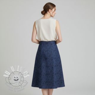 JEANS 9,5 OZ Embossed Flowers dark blue