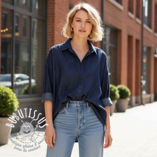 Tissu coton JEANS FOIL Flowers