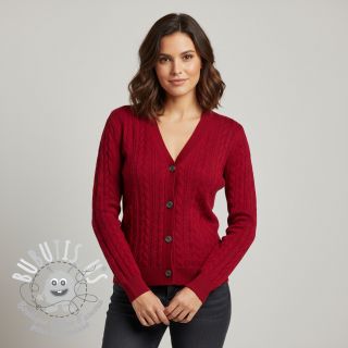 Tissu maille tricot jacquard Cably dark red