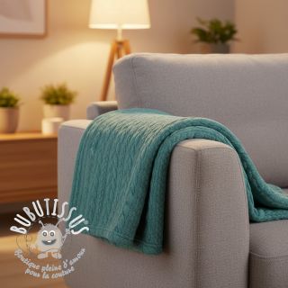 Tissu maille tricot jacquard Cably dark green