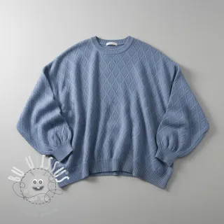 Tissu maille tricot jacquard Diamond baby blue
