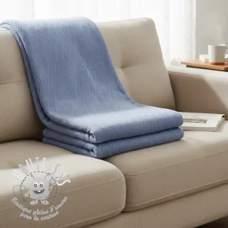 Tissu maille tricot jacquard Diamond baby blue