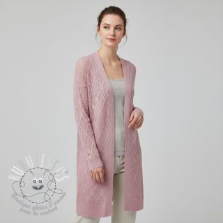 Tissu maille tricot jacquard Diamond light pink