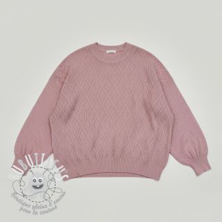 Tissu maille tricot jacquard Diamond light pink