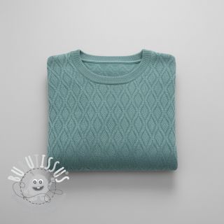 Tissu maille tricot jacquard Diamond ocean blue