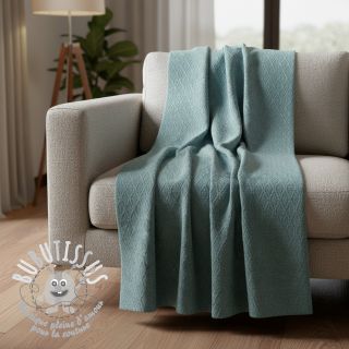 Tissu maille tricot jacquard Diamond ocean blue