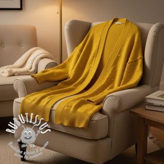 Tissu tricot BIG KNIT DOT ochre