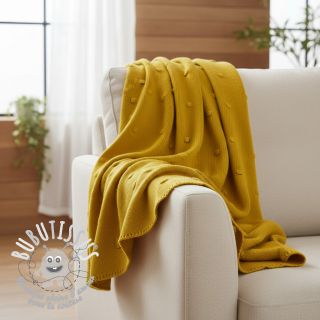 Tissu tricot BIG KNIT DOT ochre